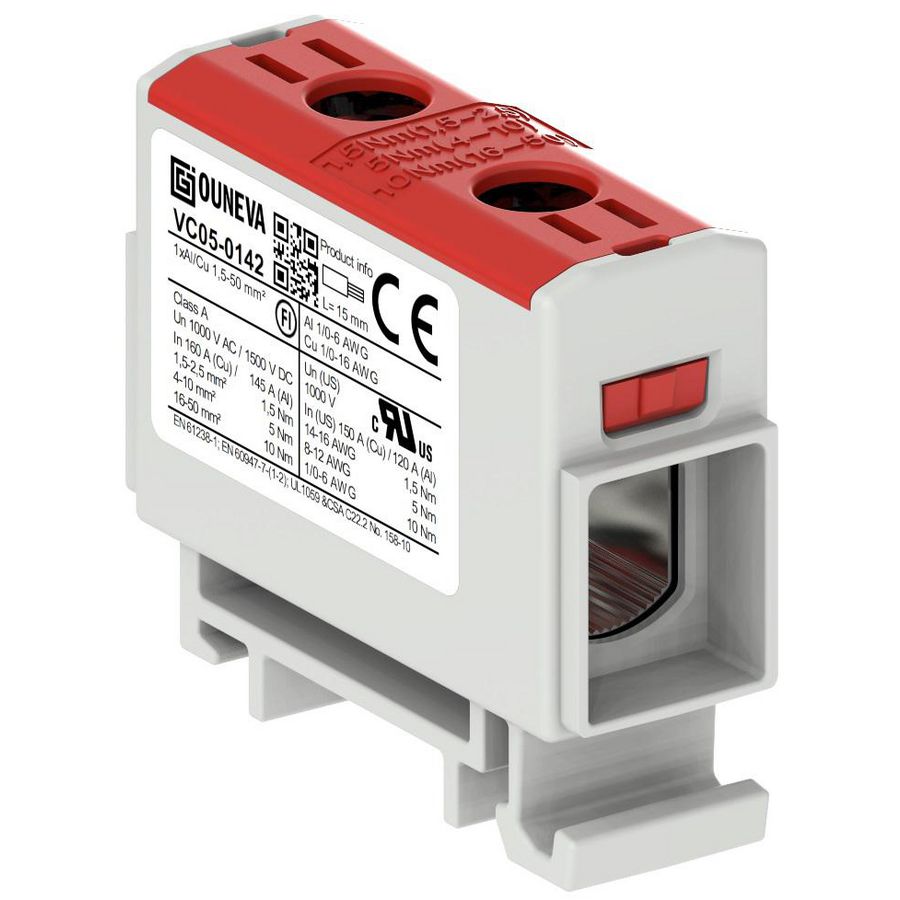 Aansluitklem OTL rood 15-50mm² 1xAl/Cu