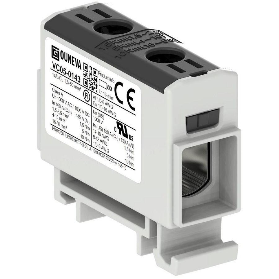 Aansluitklem OTL zwart 15-50mm² 1xAl/Cu