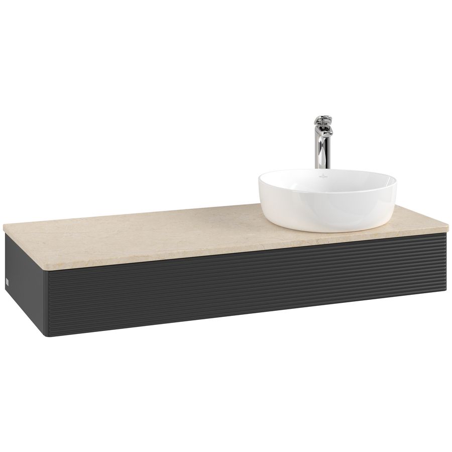 Wastafelonderkast Antao 1200x190x500mm Black Matt Lacquer K12153PD