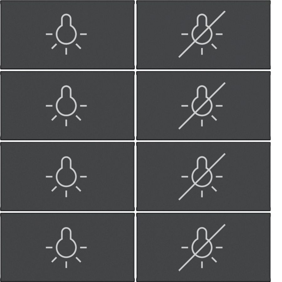 Afdekking KNX taster 8-v licht aan/uit A.x/C.x zwart mat