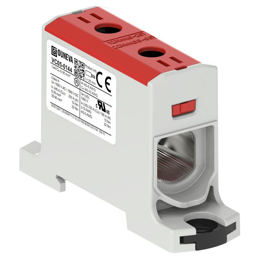 Aansluitklem OTL rood 6-95mm² 1xAl/Cu