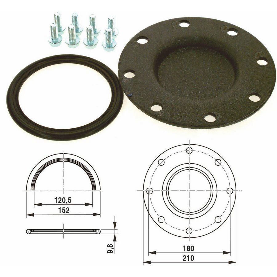 Boilerdeksel tbv mangat d210 SU160-300
