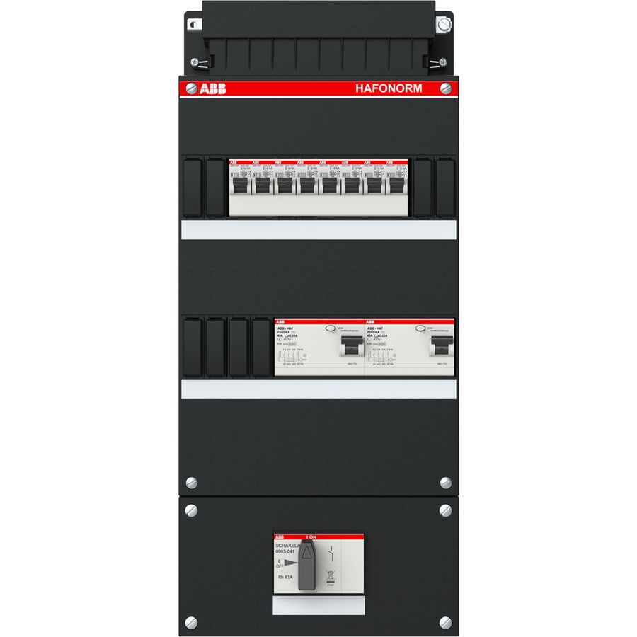 Groepenkast 8 groepen achter 2x 30mA + HS 3-fase 1SPF006909F0253