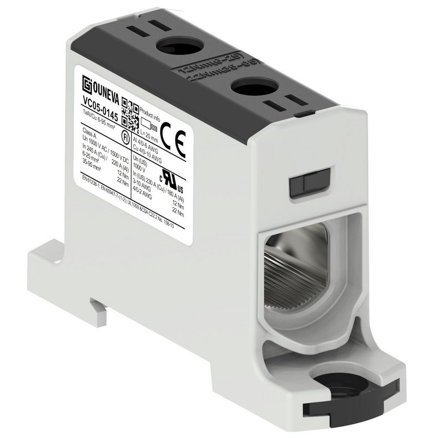 Aansluitklem OTL zwart 6-95mm² 1xAl/Cu