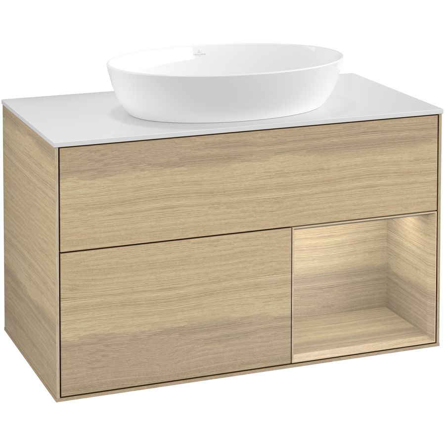 Wastafelonderkast Finion 1000x603x501mm Oak Veneer FA21PCPC