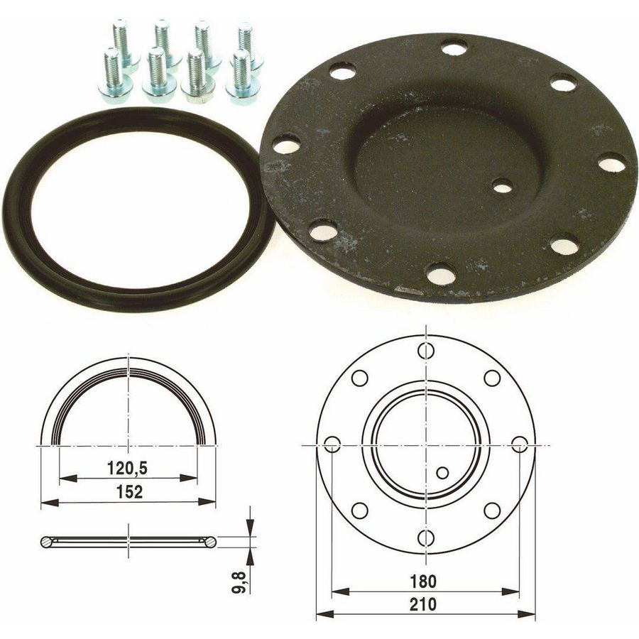 Deksel handgat d210mm 10,8