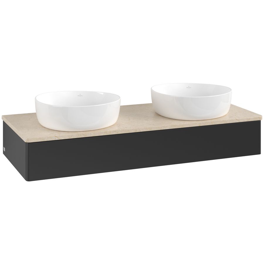 Wastafelonderkast Antao 1200x190x500mm Black Matt Lacquer K13013PD