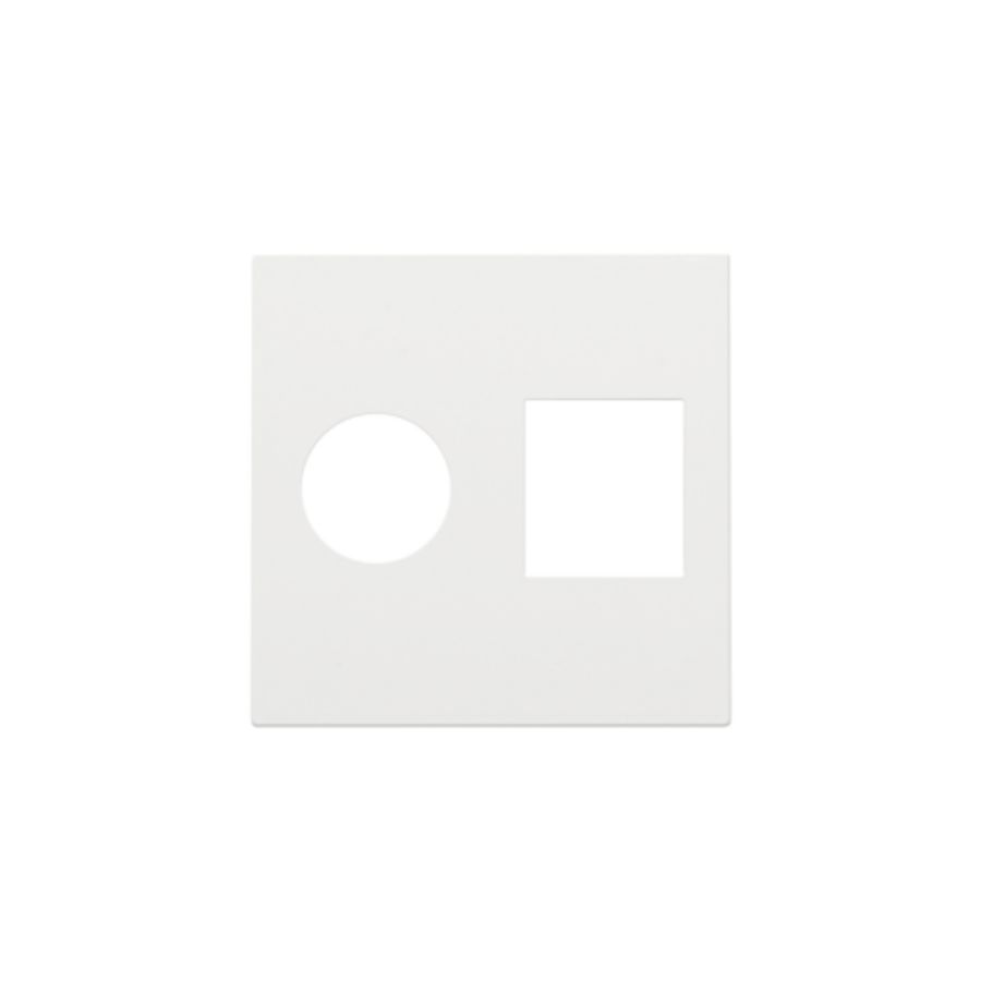 Afwerkingsset enkelvoudige coax/netwerkaans. RJ45 white c.
