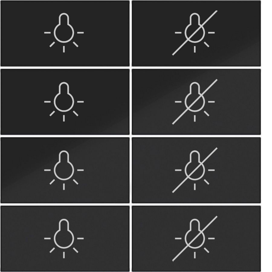 Afdekking KNX taster 8-v licht aan/uit A.x/C.x zwart gl.