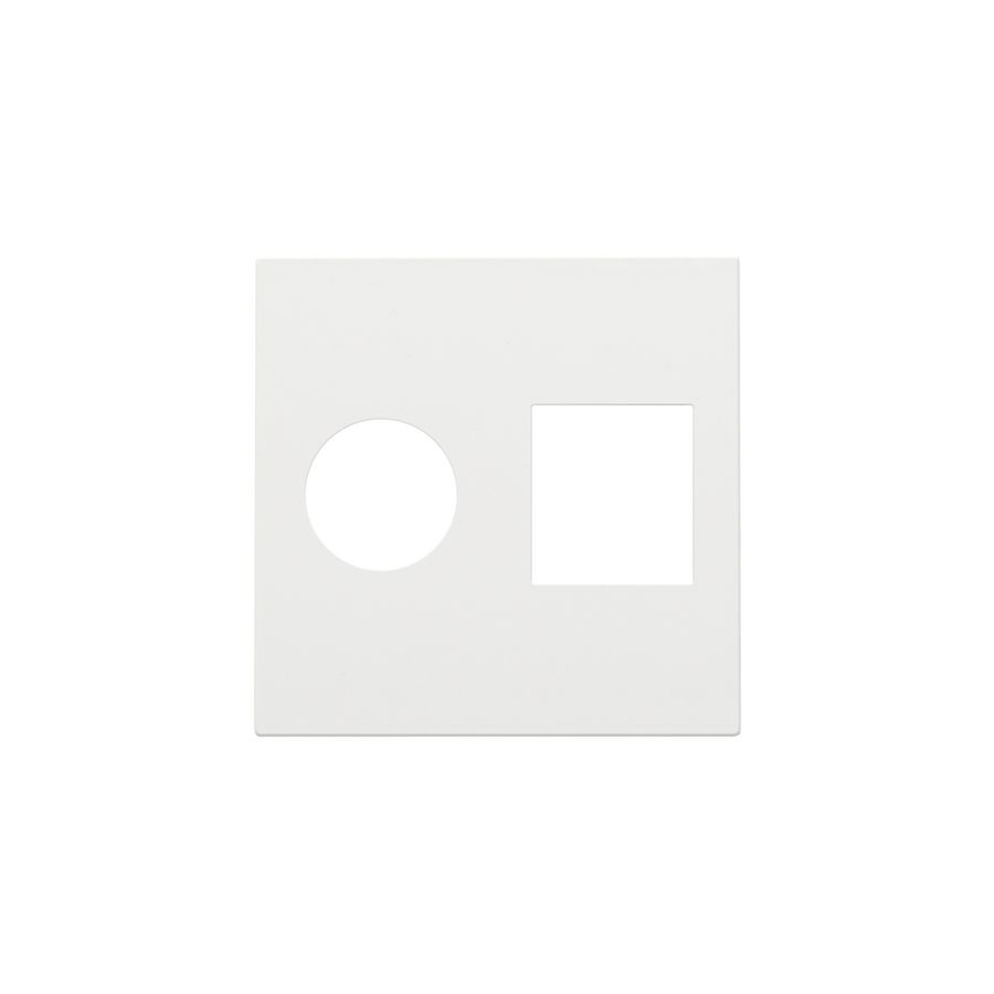 Afwerkingsset enkelvoudige coax/netwerkaans. RJ45 white c.