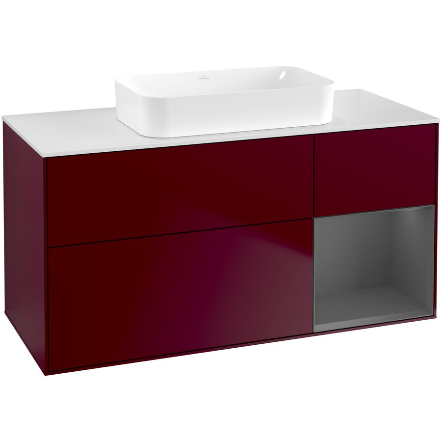 Wastafelonderkast Finion 1200x603x501mm Peony Matt Lacquer F711GKHB