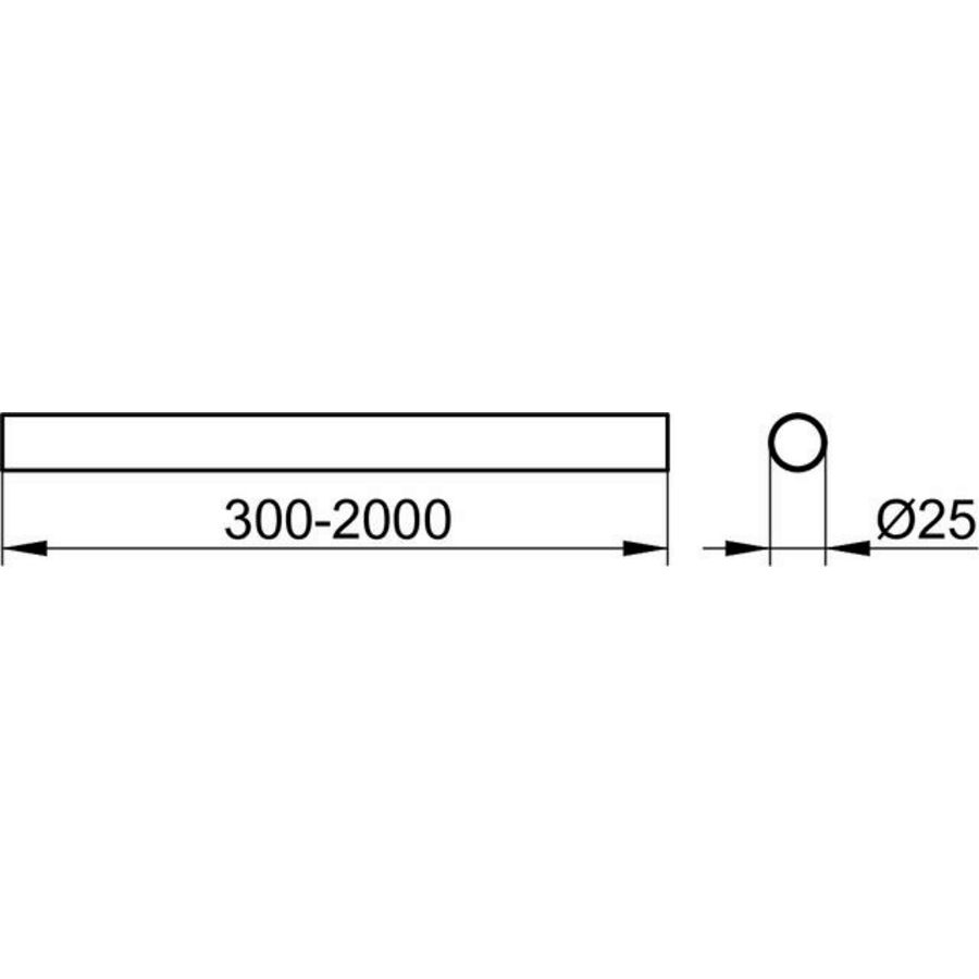 Plan gordijnstang 900mm chroom