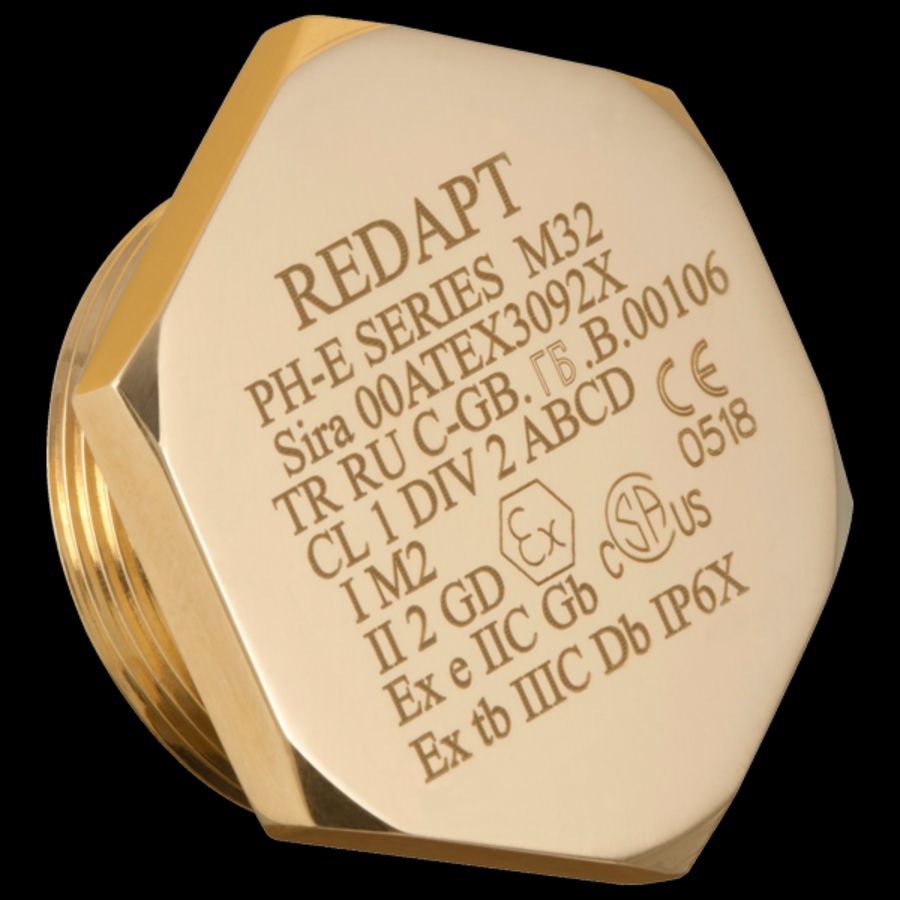 Afdichtplug hex head Eexe messing 1"NPT ATEX