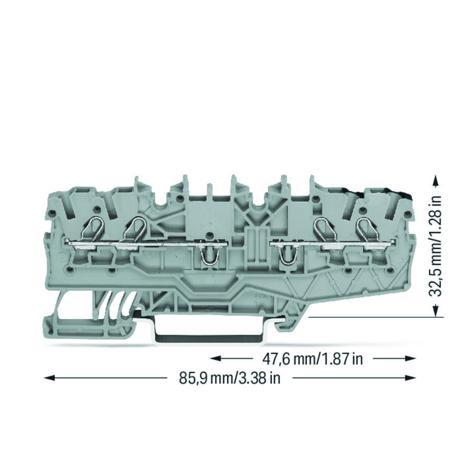 Dubbele rijgklem 1mm² beide potentialen brugbaar VVE=50