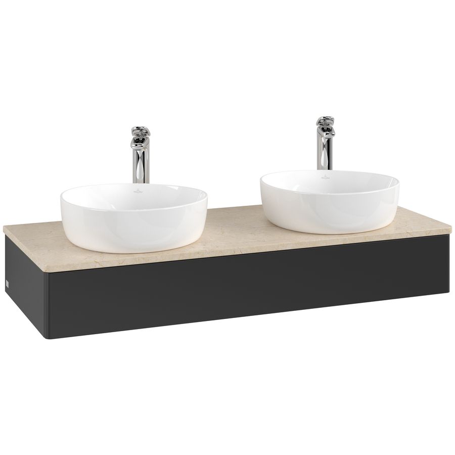 Wastafelonderkast Antao 1200x190x500mm Black Matt Lacquer K13053PD
