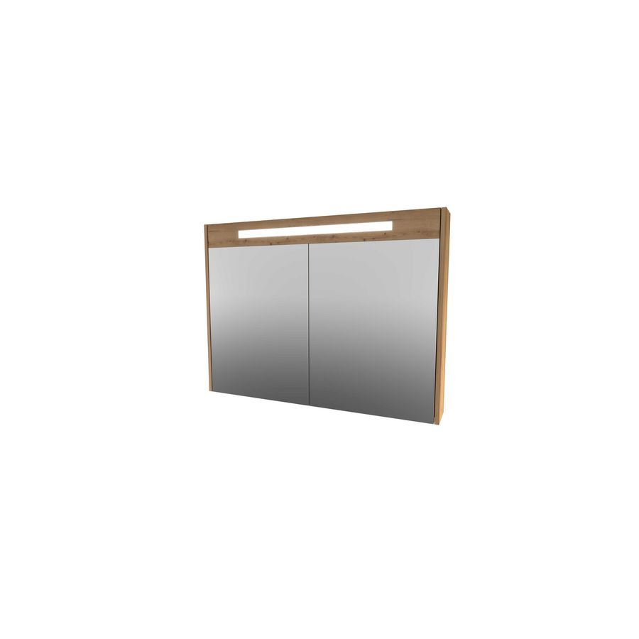 Spiegelkast LED verlichting 2 deuren 1000X140X740 Urban oak