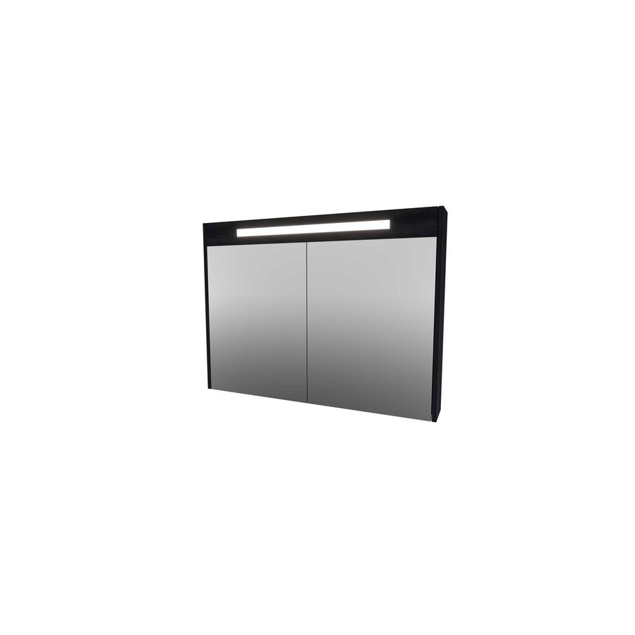Spiegelkast LED verlichting 2 deuren 1000X140X740 charcoal oak