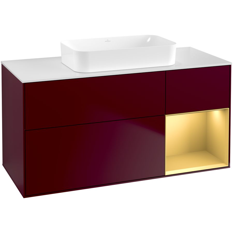 Wastafelonderkast Finion 1200x603x501mm Peony Matt Lacquer F711HFHB