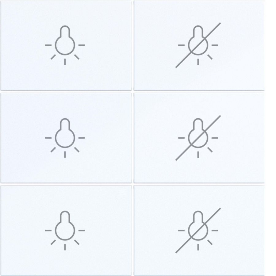 Afdekking KNX taster 6-v licht aan/uit A.x/C.x lichtwit gl.