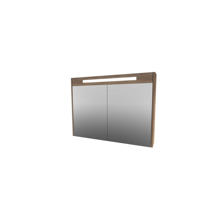 Spiegelkast LED verlichting 2 deuren 1000X140X740 Terra oak