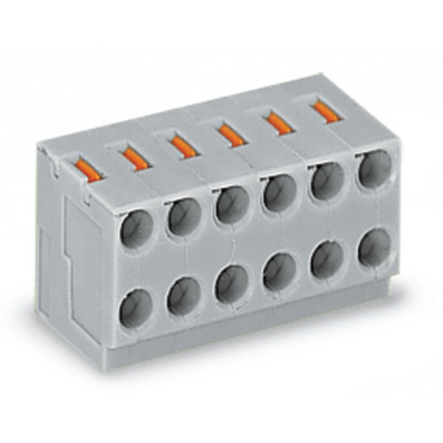 2-draads FE steker Drukknop PUSH WIRE grijs 252-103 VVE=100