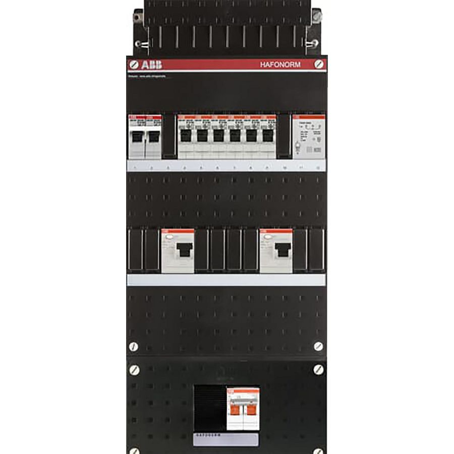 Groepenkast 6 groepen achter 2x 30mA + F + T + HS 1-fase