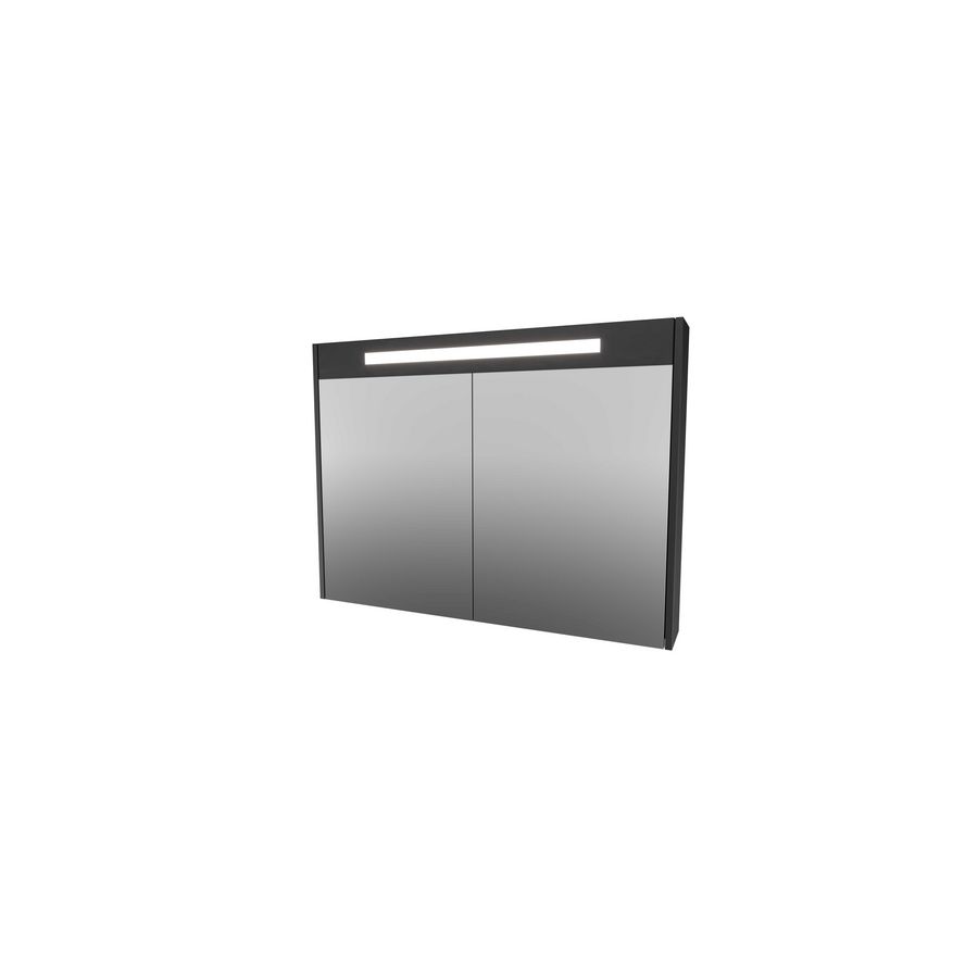 Spiegelkast LED verlichting 2 deuren 1000X140X740 black oak