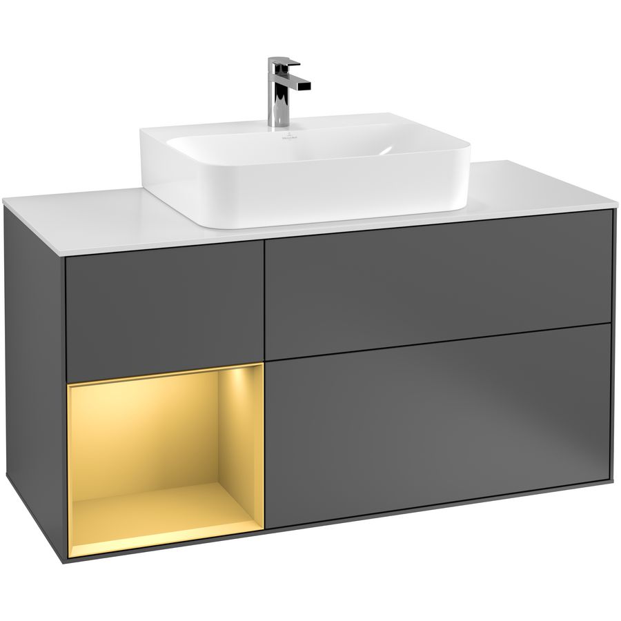 Wastafelonderkast Finion 1200x603x501mm Antr. Matt Lacquer G161HFGK
