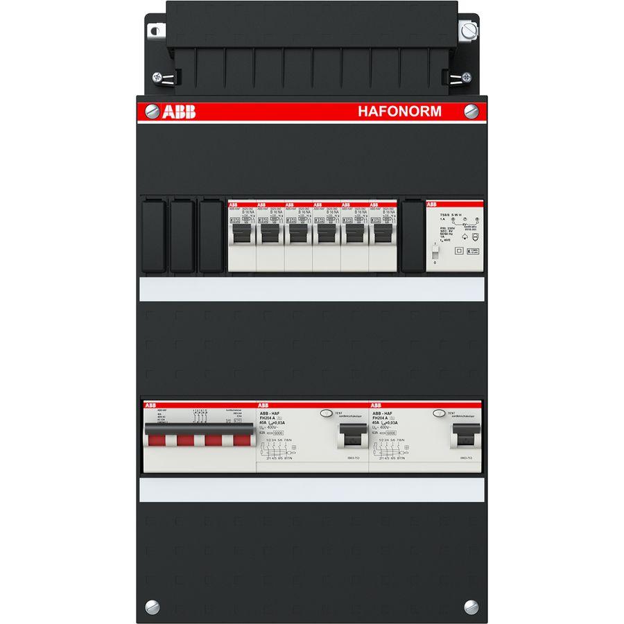 Groepenkast 6 groepen achter 2x 30mA+T+HS 3-fase 1SPF006908F0169
