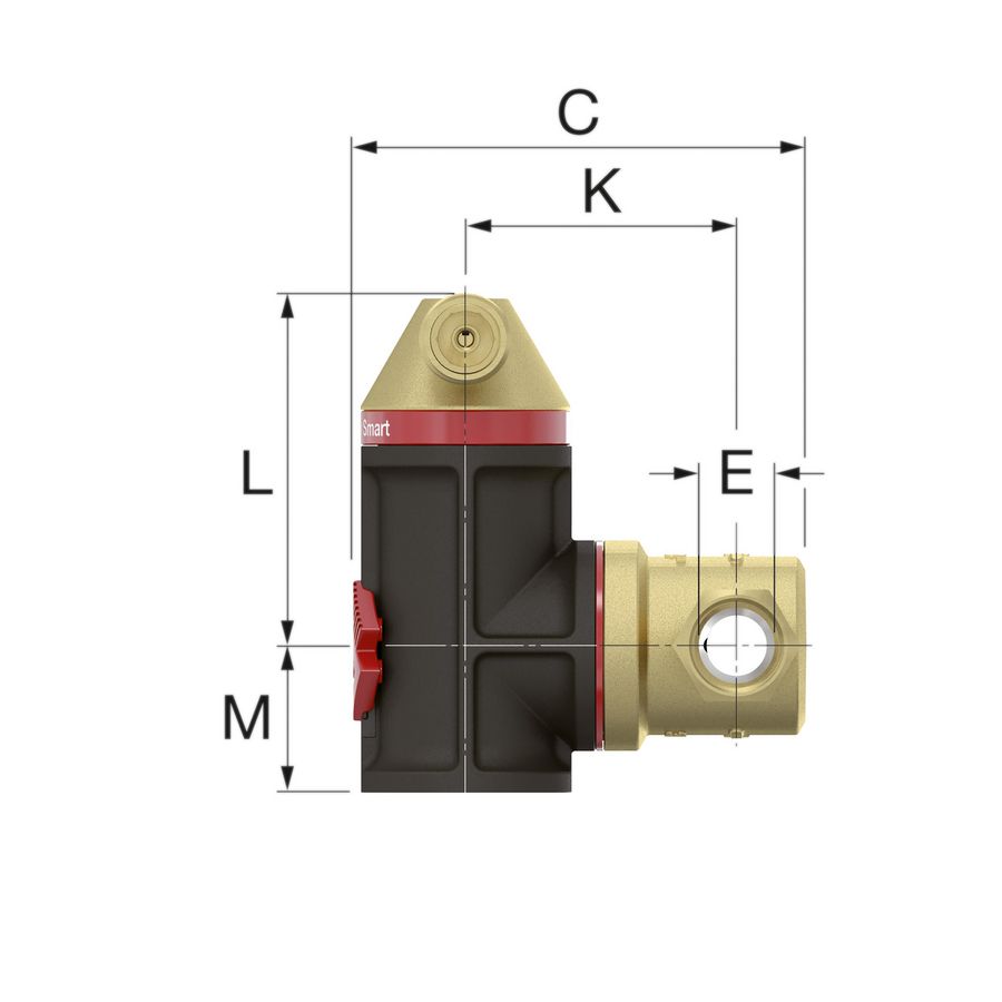 Luchtafscheider Flamcovent Smart hor/vert. 22mm knel