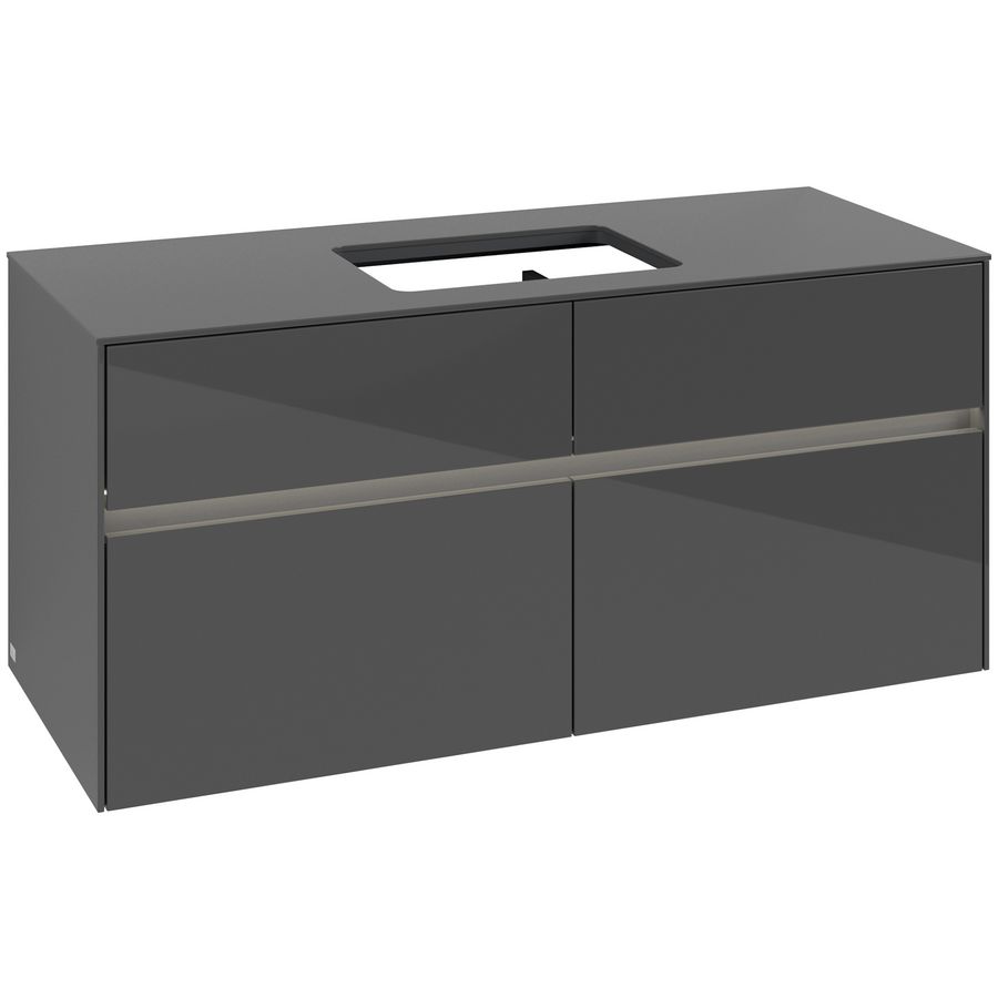 Wastafelonderkast Collaro 1200x548x500mm Glossy Grey C112B0FP