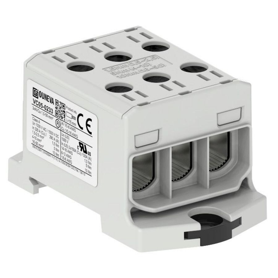 Aansluitklem OTL grijs 15-50mm² 3xAl/Cu