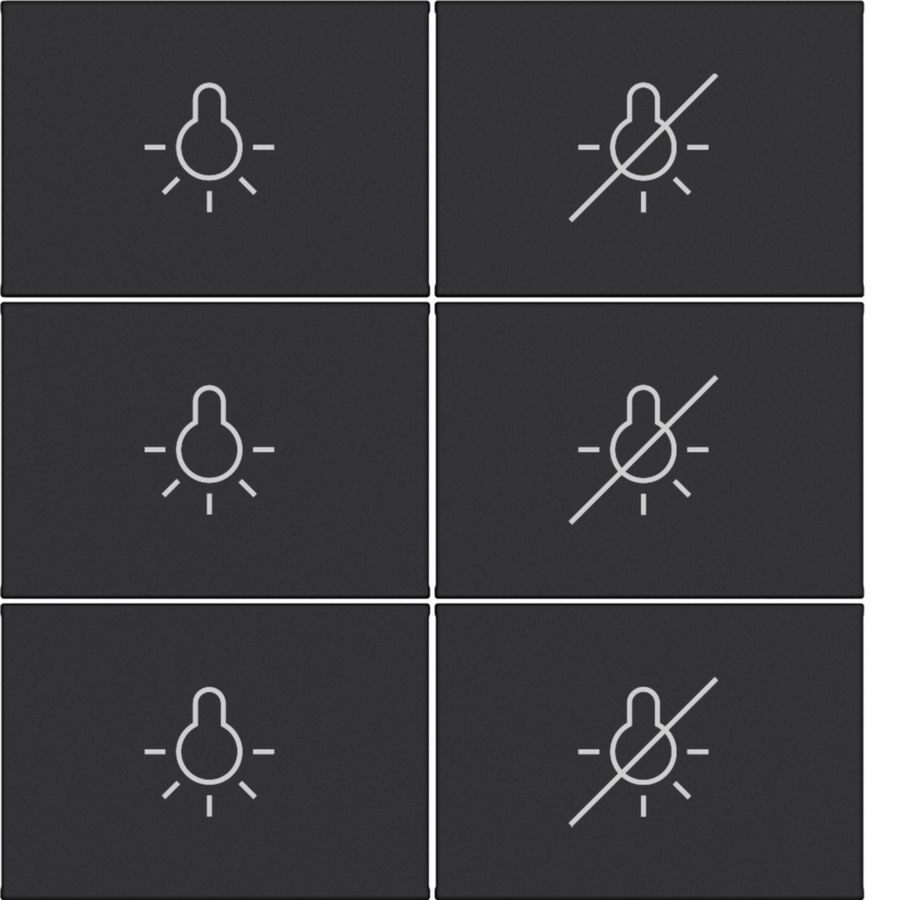 Afdekking KNX taster 6-v licht aan/uit A.x/C.x zwart mat