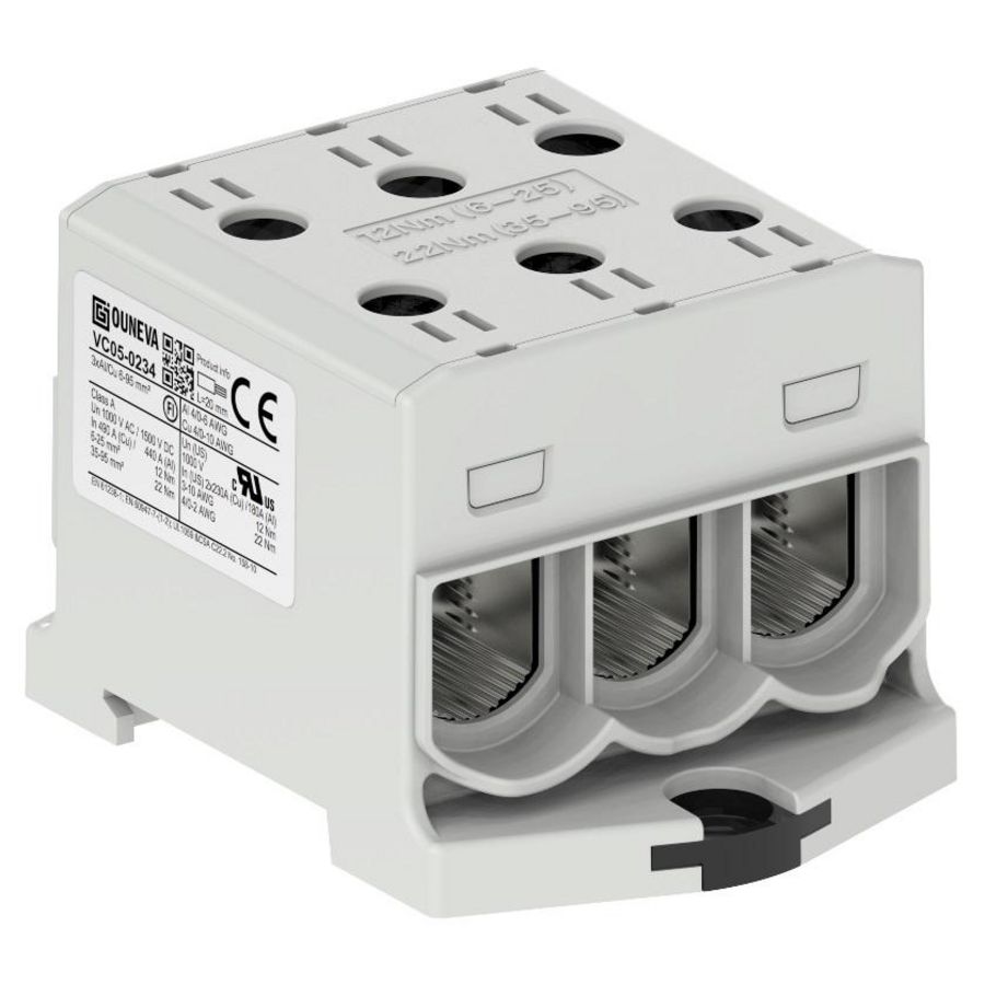 Aansluitklem OTL grijs 6-95mm² 3xAl/Cu