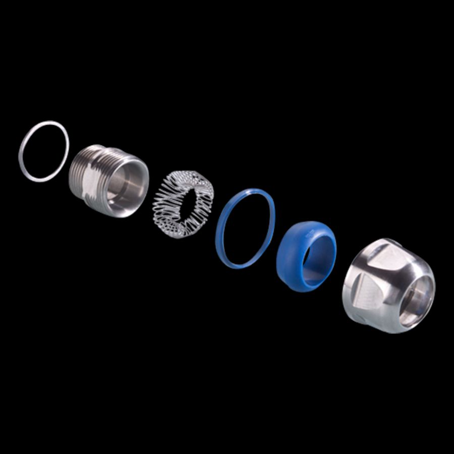 EMC-kabelwartel RVS M16x1,5 drl 7-11mm