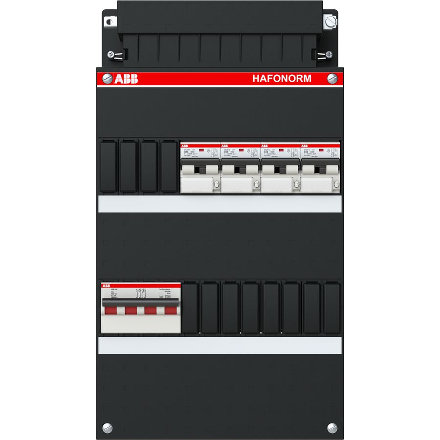 Groepenkast 4x 16A/30mA + HS 3-fase