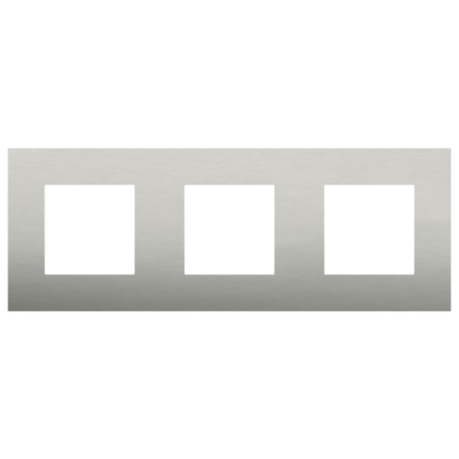 3-Voudige afdekplaat 71mm centerafst. Pure stainlesste