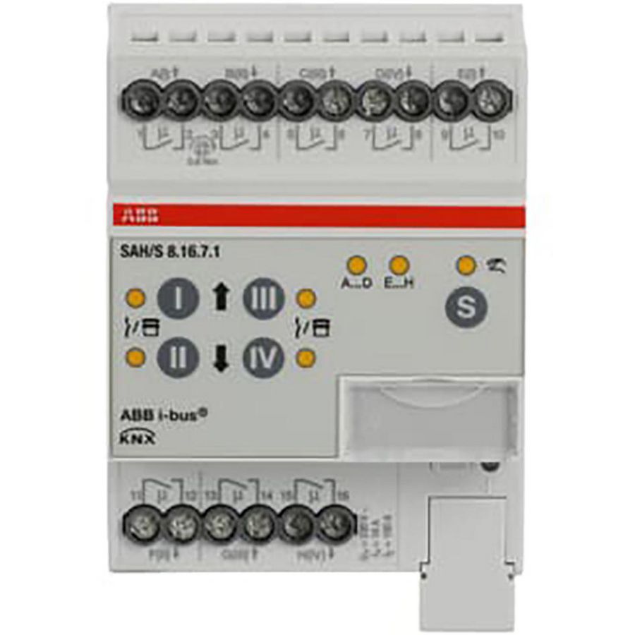 Schakel/Jaloezie aktor KNX 8-voudig 16A DIN-rail (SAH/S8.16.7.1)