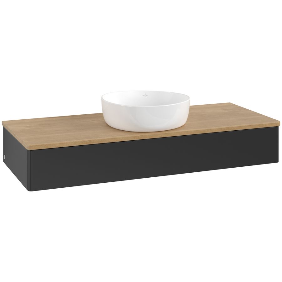 Wastafelonderkast Antao 1200x190x500mm Black Matt Lacquer L10011PD