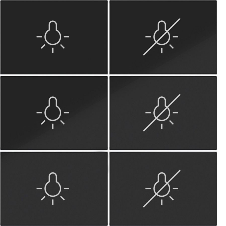 Afdekking KNX taster 6-v licht aan/uit A.x/C.x zwart gl.