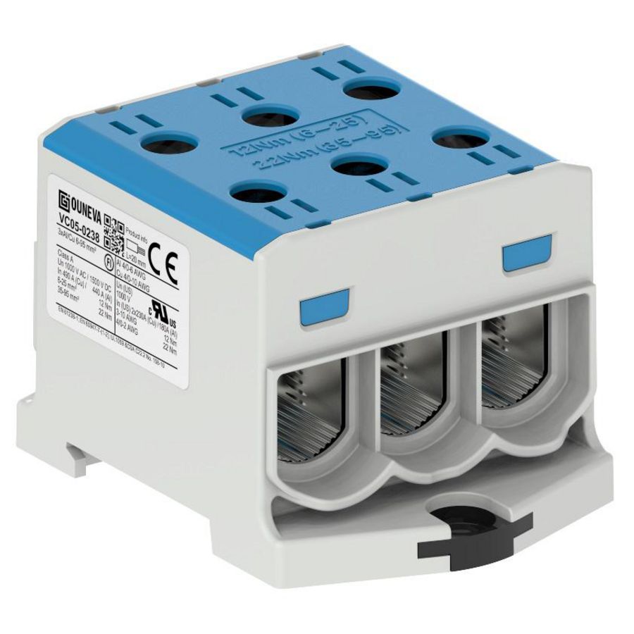 Aansluitklem OTL blauw 6-95mm² 3xAl/Cu