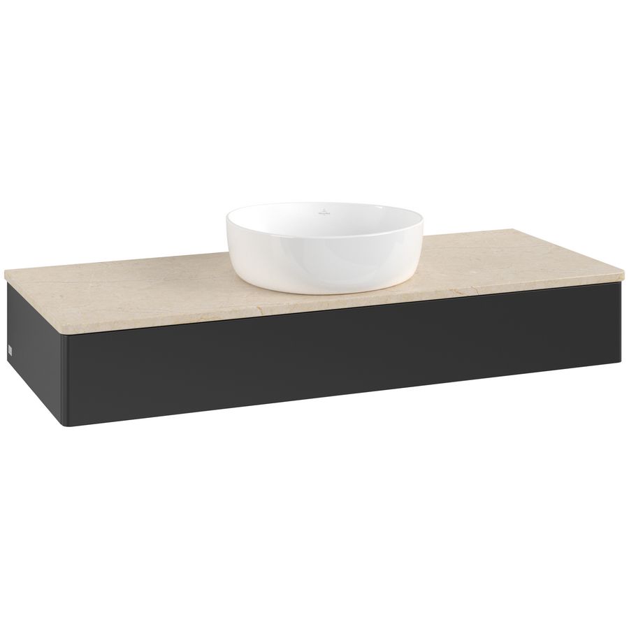 Wastafelonderkast Antao 1200x190x500mm Black Matt Lacquer L10013PD