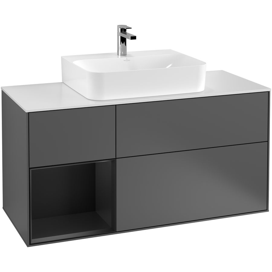 Wastafelonderkast Finion 1200x603x501mm Antr. Matt Lacquer G161PDGK