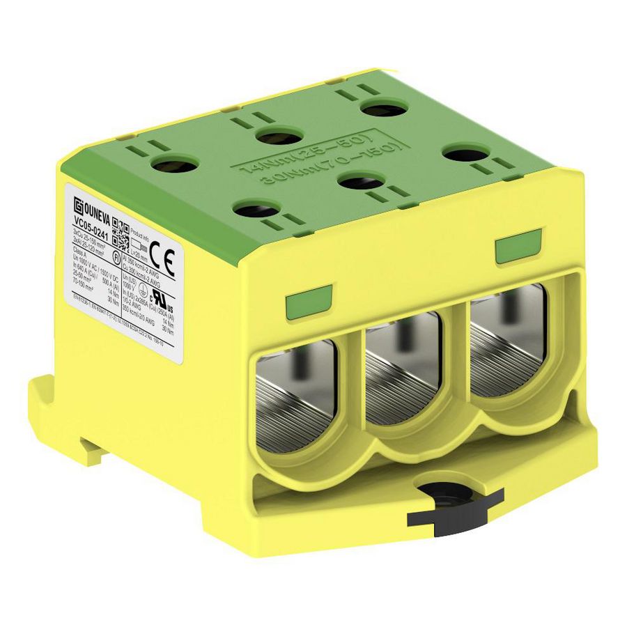 Aansluitklem OTL groen/geel 25-150mm² 3xAl/Cu