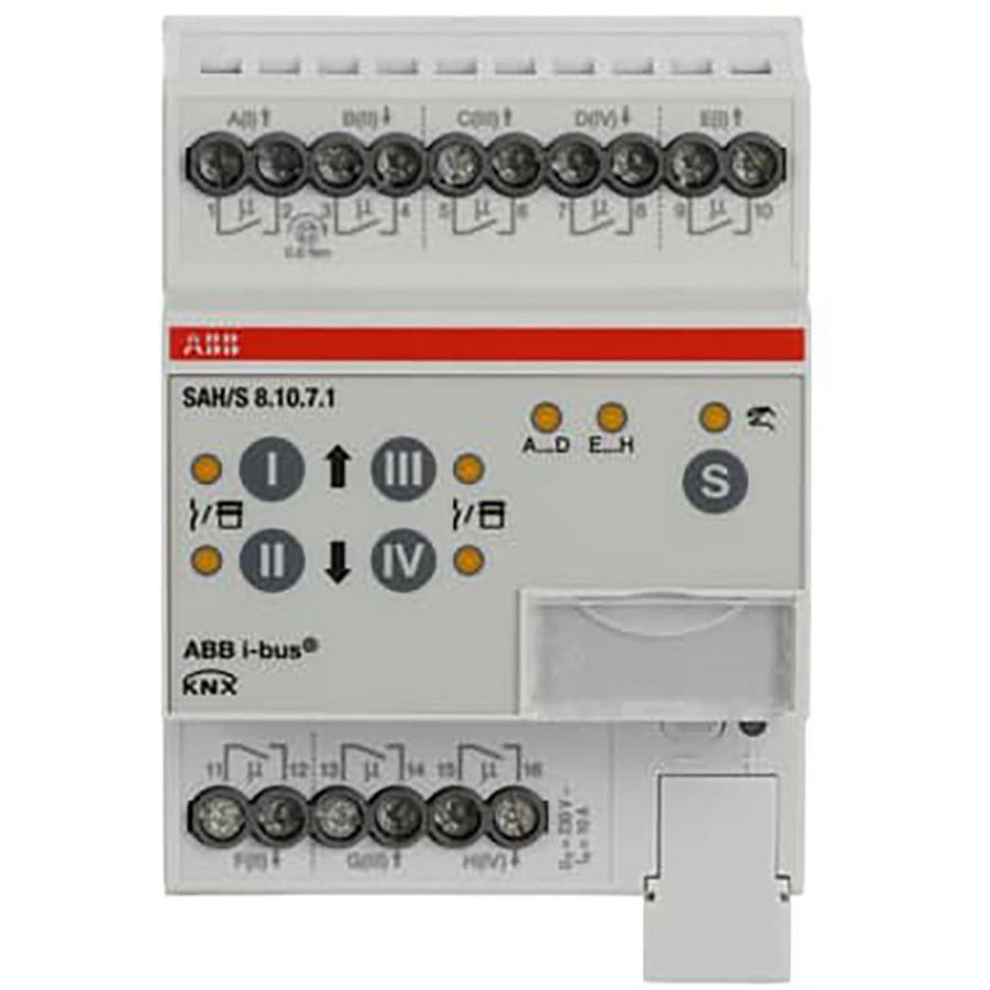 Schakel/Jaloezie aktor KNX 8-voudig 10A DIN-rail (SAH/S8.10.7.1)