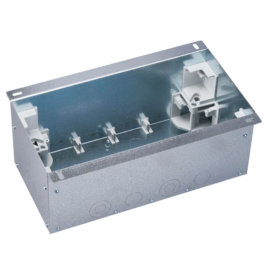 Metalen instortbehuizing voor 8xK45 module RVS vloerdoos