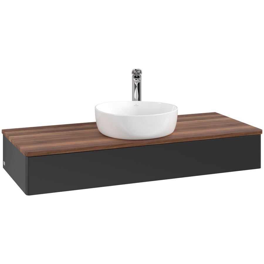 Wastafelonderkast Antao 1200x190x500mm Black Matt Lacquer L10052PD