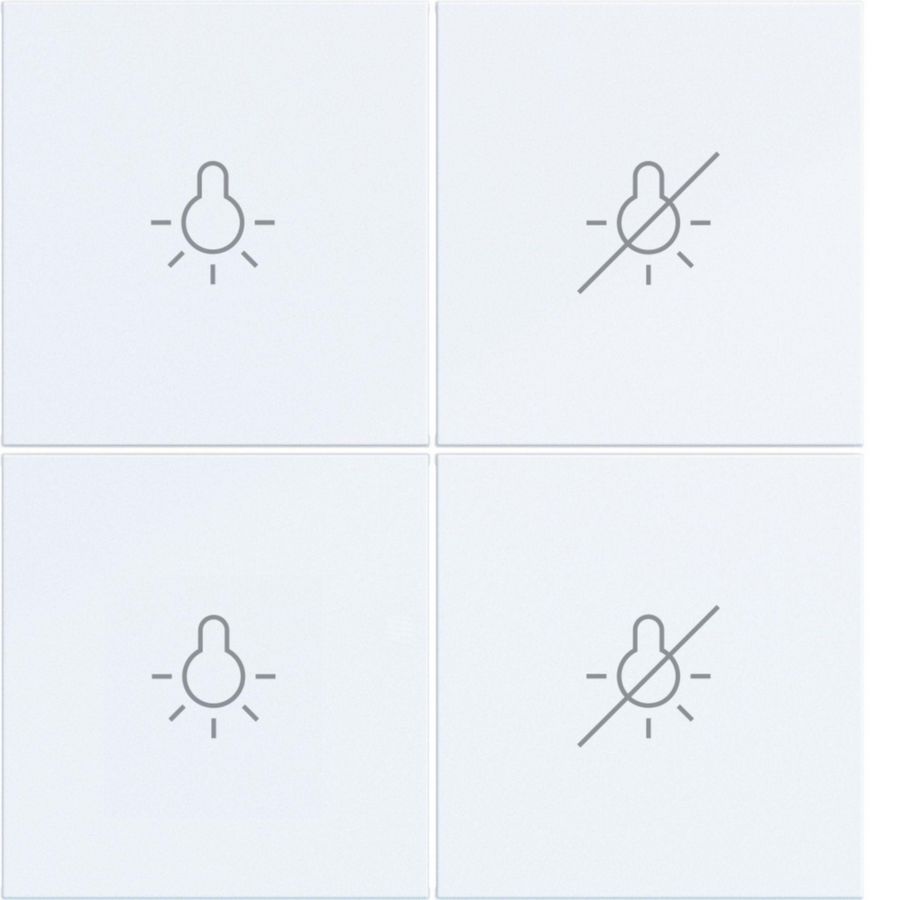 Afdekking KNX taster 4-v licht aan/uit A.x/C.x lichtwit mat