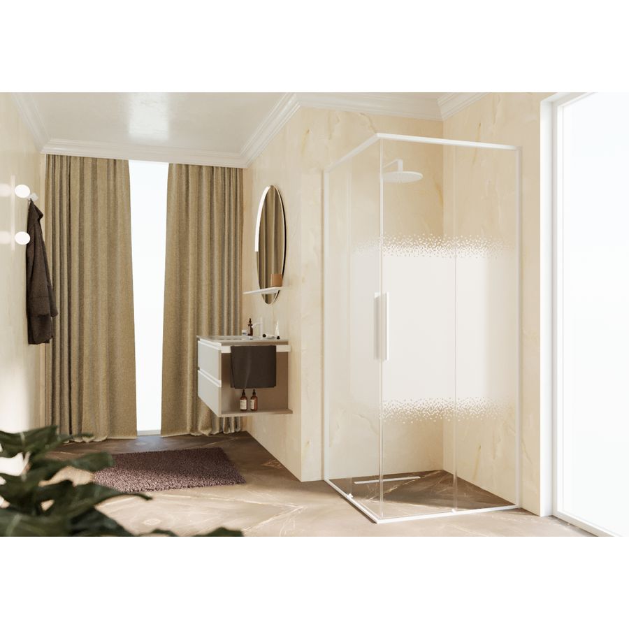 Schuifdeur RIGA A 1075-1090x2000mm Rose-1 motief profiel matwit