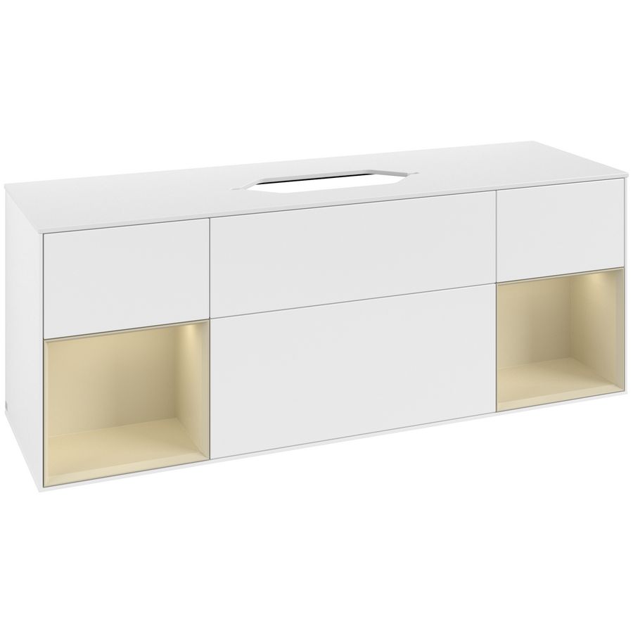 Wastafelonderkast Finion 1600x603x501mm White Matt Lacquer G741HJMT